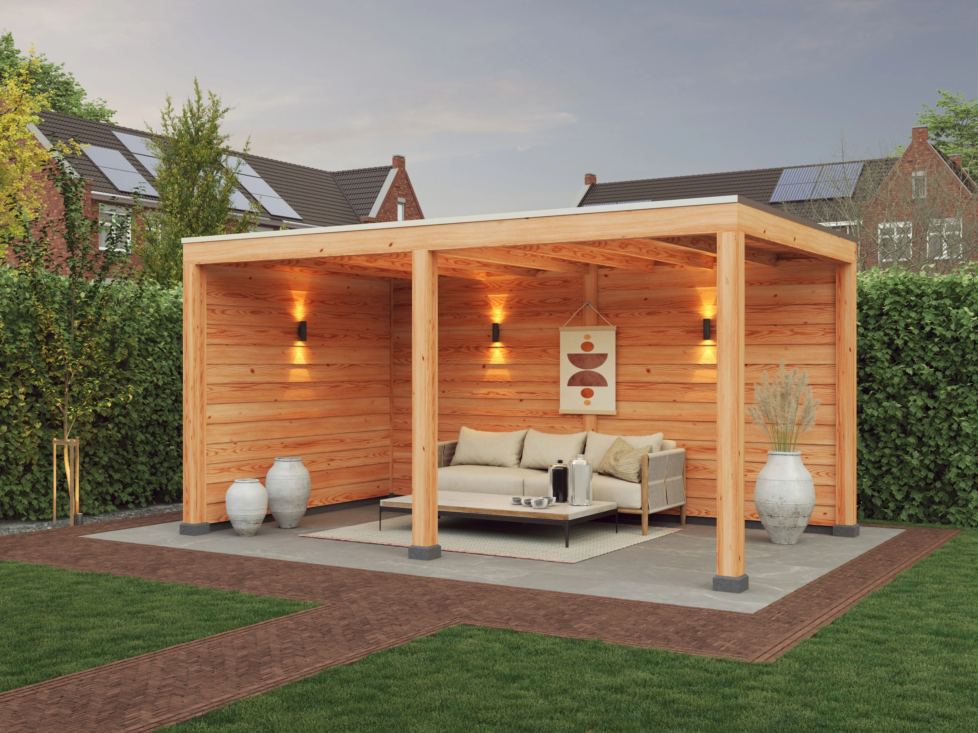 Douglas overkapping, 500 x 300, met achterwand en zijwand, Westwood Elegant - Afbeelding 2